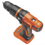 Дриль BLACK+DECKER, ударний, 18 В, 28 Нм, 400-1350 об/хв, патрон 10 мм швидкозатискний, кількість швидкостей - 2, вага 1.2 кг, без акумулятора і зарядного пристрою