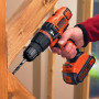 Дриль BLACK+DECKER, ударний, 18 В, 28 Нм, 400-1350 об/хв, патрон 10 мм швидкозатискний, кількість швидкостей - 2, вага 1.2 кг, без акумулятора і зарядного пристрою