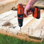 Дриль BLACK+DECKER, ударний, 18 В, 28 Нм, 400-1350 об/хв, патрон 10 мм швидкозатискний, кількість швидкостей - 2, вага 1.2 кг, без акумулятора і зарядного пристрою