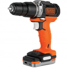 Дриль-шурупокрут BLACK+DECKER, безщітковий, ударний, 12 В, 1.5 А/год, 40 Нм, 350-1250 об/хв, патрон 10 мм швидкозатискний, кількість швидкостей - 2, вага 1.7 кг, 2 акумулятора, USB-кабель, м'який чохол