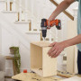 Дриль-шурупокрут BLACK+DECKER, безщітковий, ударний, 12 В, 1.5 А/год, 40 Нм, 350-1250 об/хв, патрон 10 мм швидкозатискний, кількість швидкостей - 2, вага 1.7 кг, 2 акумулятора, USB-кабель, м'який чохол