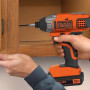 Шурупокрут ударний BLACK+DECKER, безщітковий, 18 В, 210 Нм, 3000 об/хв, розмір тримача насадок 1/4, кількість швидкостей - 1, вага 1.22 кг, без акумулятора і зарядного пристрою, біта