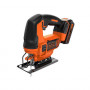 Пила лобзикова акумуляторна BLACK+DECKER 18В Li-ion, 2500 ход/хв, максимальна глибина пропилу (дерево) - 55 мм, вага 2.22 кг, 1 акумулятор 1.5 А/год і ЗП
