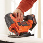 Пила лобзикова акумуляторна BLACK+DECKER, 18В Li-ion, 2500 ход/хв, максимальна глибина пропилу (дерево) - 55 мм, вага 2.22 кг, без акумуляторів та ЗП