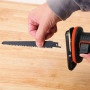 Пила шабельна акумуляторна BLACK+DECKER, 18В Li-ion, 0-3000 ход/хв, величина ходу 22 мм, вага 1.5 кг, без акумуляторів та ЗП