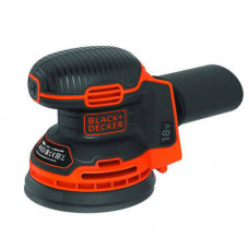 Шліфмашина ексцентрикова BLACK+DECKER, 18 В Li-ion, 12000 об/хв, 125 мм, амплітуда 1.3 мм, вага 0.9 кг, без акумулятора та зарядного пристрою