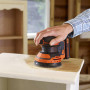 Шліфмашина ексцентрикова BLACK+DECKER, 18 В Li-ion, 12000 об/хв, 125 мм, амплітуда 1.3 мм, вага 0.9 кг, без акумулятора та зарядного пристрою
