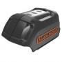 Зарядний пристрій BLACK+DECKER, 18 В Li-ion, максимальний струм зарядки 1.5 А (розділений на два входи)