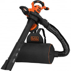 Садовий пилосос електричний BLACK+DECKER 3 кВт, швидкість повітря 230-404 км/год, збірник 72 л, вага 4.75 кг