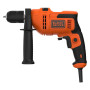 Дриль мережевий BLACK+DECKER, ударний, 500 Вт, 0-2800 об/хв, 47600 уд/хв, патрон 10 мм швидкозатискний, кількість швидкостей - 1, вага 1.52 кг, багатопозиційна бічна рукоятка