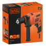 Дриль мережевий BLACK+DECKER, ударний, 500 Вт, 0-2800 об/хв, 47600 уд/хв, патрон 10 мм швидкозатискний, кількість швидкостей - 1, вага 1.52 кг, багатопозиційна бічна рукоятка
