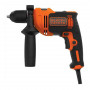 Дриль мережевий BLACK+DECKER, ударний, 550 Вт, 2800 об/хв, 47600 уд/хв, патрон 13 мм швидкозатискний, кількість швидкостей - 1, вага 2.07 кг, багатопозиційне бічне руків’я, валіза