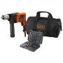 Дриль мережевий BLACK+DECKER, ударний, 850 Вт, 2 режими, 0-3100 об/хв, 54400 уд/хв, макс. діаметр свердління 32 мм (деревина), 16 мм (цегла), 2.4 кг