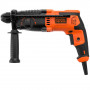 Перфоратор мережевий BLACK+DECKER, SDS-Plus, 650 Вт, 1.6 Дж, 0-5180 уд/хв,0-1600 об/мин, валіза, вага 4.6 кг