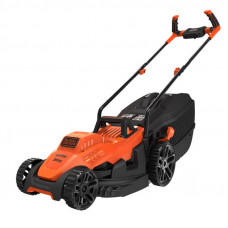Газонокосарка електрична BLACK+DECKER, 1400 Вт, ширина косіння 34 см, висота косіння 20-70 мм, травозбірник 40 л, вага 14.4 кг