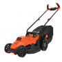 Газонокосарка електрична BLACK+DECKER, 1400 Вт, ширина косіння 34 см, висота косіння 20-70 мм, травозбірник 40 л, вага 14.4 кг