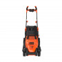 Газонокосарка електрична BLACK+DECKER, 1400 Вт, ширина косіння 34 см, висота косіння 20-70 мм, травозбірник 40 л, вага 14.4 кг