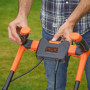 Газонокосарка електрична BLACK+DECKER, 1400 Вт, ширина косіння 34 см, висота косіння 20-70 мм, травозбірник 40 л, вага 14.4 кг