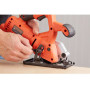 Пила дискова мережева BLACK+DECKER, 400 Вт, діаметр диска 85 х 10 мм, 3600 об/хв, міні циркулярна, вага 2.6 кг