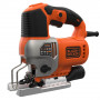 Пила лобзикова мережева BLACK+DECKER, 650 Вт, швидкість 0-3.100 хід/хв, кут розпилювання: 0-45° (фіксація), підошва: відлив, прорезинена рукоятка, фіксація пуску, електронне регулювання швидкості, крок 0-19 мм, макс.