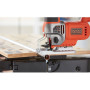 Пила лобзикова мережева BLACK+DECKER, 650 Вт, швидкість 0-3.100 хід/хв, кут розпилювання: 0-45° (фіксація), підошва: відлив, прорезинена рукоятка, фіксація пуску, електронне регулювання швидкості, крок 0-19 мм, макс.