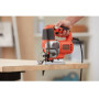 Пила лобзикова мережева BLACK+DECKER, 650 Вт, швидкість 0-3.100 хід/хв, кут розпилювання: 0-45° (фіксація), підошва: відлив, прорезинена рукоятка, фіксація пуску, електронне регулювання швидкості, крок 0-19 мм, макс.