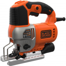 Пила лобзикова мережева BLACK+DECKER, 650 Вт, 1000-3100 ход/хв, максимальна глибина пропилу (дерево) - 90 мм, вага 2.2 кг, валіза