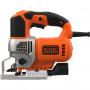 Пила лобзикова мережева BLACK+DECKER, 650 Вт, 1000-3100 ход/хв, максимальна глибина пропилу (дерево) - 90 мм, вага 2.2 кг, валіза