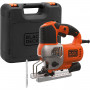 Пила лобзикова мережева BLACK+DECKER, 650 Вт, 1000-3100 ход/хв, максимальна глибина пропилу (дерево) - 90 мм, вага 2.2 кг, валіза