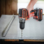 Дриль-шурупокрут акумуляторний BLACK+DECKER, безщітковий, безударний, 18 В, 1.5 А/год, 52 Нм, 410-1650 об/хв, патрон 13 мм швидкозатискний, кількість швидкостей - 2, вага 1.5 кг, 2 акумулятора, зарядний пристрій, вал
