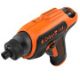 Викрутка акумуляторна BLACK+DECKER, 3.6 В Li-ion, 180 об/хв, реверс, підсвітка, вага 0.88 кг, зарядний пристрій, насадки