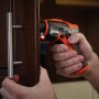 Викрутка акумуляторна BLACK+DECKER, 3.6 В Li-ion, 180 об/хв, реверс, підсвітка, вага 0.88 кг, зарядний пристрій, насадки, шестигранний шліц, валіза