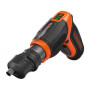 Мала насадка для акумуляторних викруток BLACK+DECKER, багатопозиційний патрон з фіксацією через кожні 90 градусів на дві площини обертання, сумісний з 3.6-вольтовими викрутками CS3651LC, CS3652LC, CS3653LC