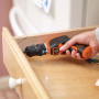 Мала насадка для акумуляторних викруток BLACK+DECKER, багатопозиційний патрон з фіксацією через кожні 90 градусів на дві площини обертання, сумісний з 3.6-вольтовими викрутками CS3651LC, CS3652LC, CS3653LC