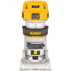 Фрезер окантовочний мережевий DeWALT, 900 Вт, 16000-27000 об/хв, цанга 8 мм, максимальний діаметр фрези - 36 мм, 4.4 кг