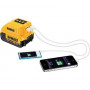 USB адаптер DeWALT, 10.8, 14.4, 18, 54 В, вихідний струм 1.5 А, вага 0.09 кг