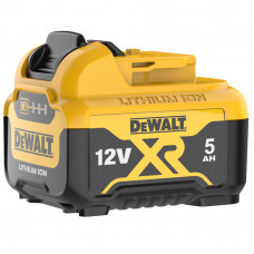 Акумуляторна батарея DeWALT, 12 В, 5 А/год, час зарядки 50 хв, вага 0.42 кг. Літій-іонна