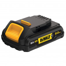 Акумуляторна батарея DeWALT, 18 В XR Li-ion GFN блок - Glass Filled Nylon (нейлон армований скловолокном) 2 А/год, вага 0.43 кг. Літій-іонна