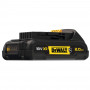 Акумуляторна батарея DeWALT, 18 В XR Li-ion GFN блок - Glass Filled Nylon (нейлон армований скловолокном) 2 А/год, вага 0.43 кг. Літій-іонна