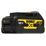 Акумуляторна батарея DeWALT, 18 В XR Li-ion GFN блок - Glass Filled Nylon (нейлон армований скловолокном) 5 А/год, вага 0.72 кг. Літій-іонна