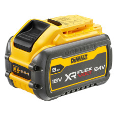 Акумуляторна батарея DeWALT, 18 В / 54 В, 9 А/год, 3 А/год, час зарядки 75 хв, вага 1.46 кг. Літій-іонна