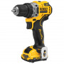 Дриль-шурупокрут DeWALT, безщітковий, безударний, XR Li-ion 12 В, 2 А/год, 57.5 Нм, 425-1500 об/хв, патрон 10 мм швидкозатискний, кількість швидкостей - 2, вага 1.1 кг, 2 акумулятора, зарядний пристрій, валіза