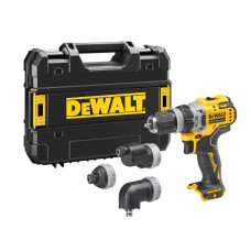 Дриль-шурупокрут DeWALT, безщітковий, XR Li-ion 12 В зі змінними насадками, 57.5 Нм, 0-425 / 0-1500 об/хв, кількість швидкостей - 2, вага 0.73 кг, шестигранний патрон-насадка 10 мм, шестигранна кутова насадка правост