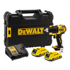 Дриль-шурупокрут DeWALT, безщітковий, безударний, XR Li-ion 18 В, 2 А/год, 65 Нм, 450-1650 об/хв, патрон 13 мм швидкозатискний, кількість швидкостей - 2, вага 1.1 кг, 2 акумулятора, зарядний пристрій, валіза, додатко