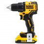 Дриль-шурупокрут DeWALT, безщітковий, безударний, XR Li-ion 18 В, 2 А/год, 65 Нм, 450-1650 об/хв, патрон 13 мм швидкозатискний, кількість швидкостей - 2, вага 1.1 кг, 2 акумулятора, зарядний пристрій, валіза, додатко