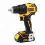 Дриль-шурупокрут DeWALT, безщітковий, безударний, XR Li-on 18 В, 1.5 А/год, 65 Нм, 650-1650 об/хв, патрон 13 мм швидкозатискний, кількість швидкостей - 2, вага 1.1 кг, 2 акумулятора, зарядний пристрій, валіза