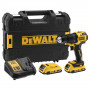 Дриль-шурупокрут DeWALT, безщітковий, ударний, 18 В XR Li-ion, 2 А/год, 65 Нм, 450-1650 об/хв, патрон 13 мм швидкозатискний, кількість швидкостей - 2, вага 1.2 кг, 2 акумулятора, зарядний пристрій, валіза