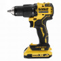 Дриль-шурупокрут DeWALT, безщітковий, ударний, 18 В XR Li-ion, 2 А/год, 65 Нм, 450-1650 об/хв, патрон 13 мм швидкозатискний, кількість швидкостей - 2, вага 1.2 кг, 2 акумулятора, зарядний пристрій, валіза