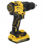 Дриль-шурупокрут DeWALT, безщітковий, ударний, 18 В XR Li-ion, 2 А/год, 65 Нм, 450-1650 об/хв, патрон 13 мм швидкозатискний, кількість швидкостей - 2, вага 1.2 кг, 2 акумулятора, зарядний пристрій, валіза