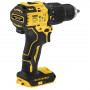 Дриль-шурупокрут DeWALT, безщітковий, ударний, 18 В XR Li-ion, 65 Нм, 450-1650 об/хв, патрон 13 мм швидкозатискний, кількість швидкостей - 2, вага 1.2 кг, без акумуляторів і зарядного пристрою.